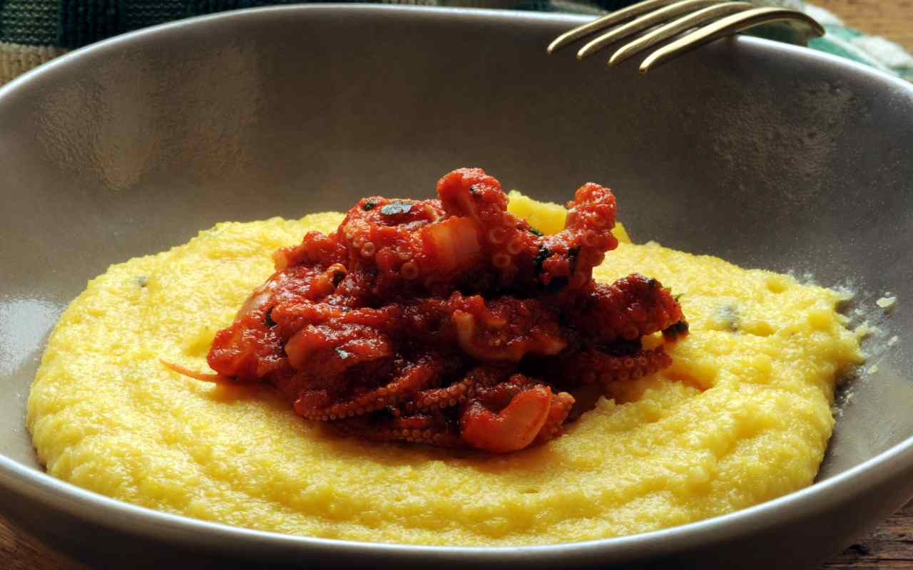 Polenta al ragù di polpo